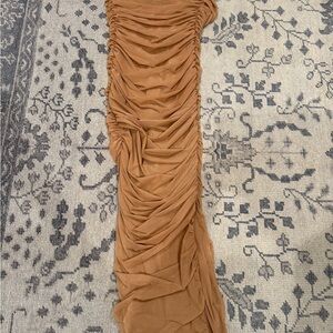 House of CB Tan Ruched Dress